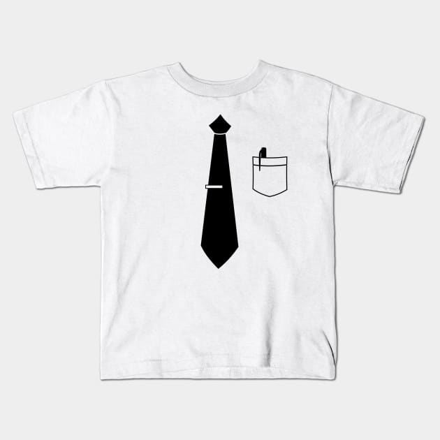 Nerdy Neck Tie Halloween Costume T-Shirt Kids T-Shirt by happinessinatee